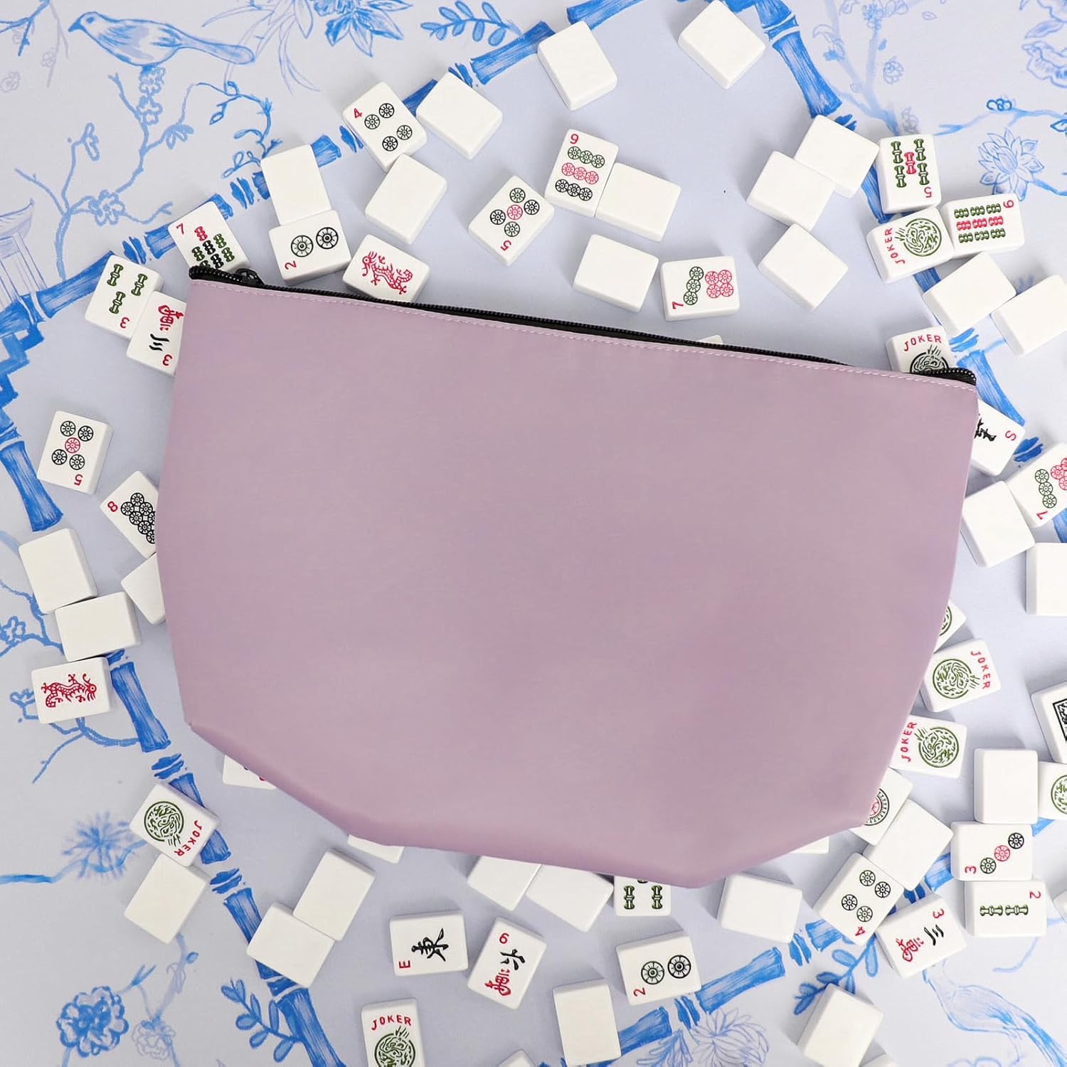 Empty Mahjong Bag(Purple) for American Mahjong Set with Tiles and Racks Bag